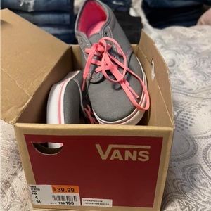 Grey and pink vans